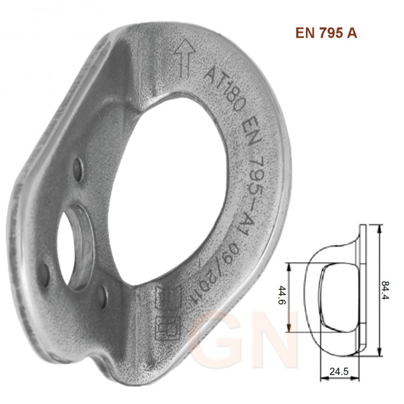 Punto de anclaje de acero inoxidable de gran apertura. Métrica 10