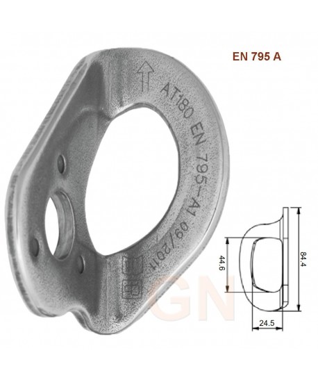 Punto de anclaje de acero inoxidable de gran apertura. Métrica 10