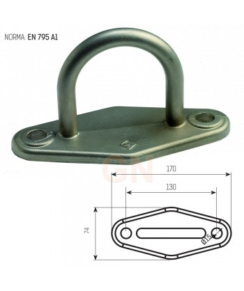 Punto de anclaje de acero inoxidable. Métrica 12