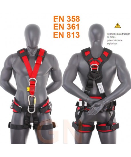 Arnés para trabajos en suspensión con múltiples enganches
