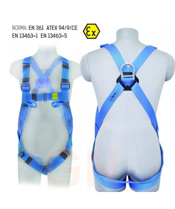 Arnés antiestático para zonas ATEX, con enganche dorsal y frontal