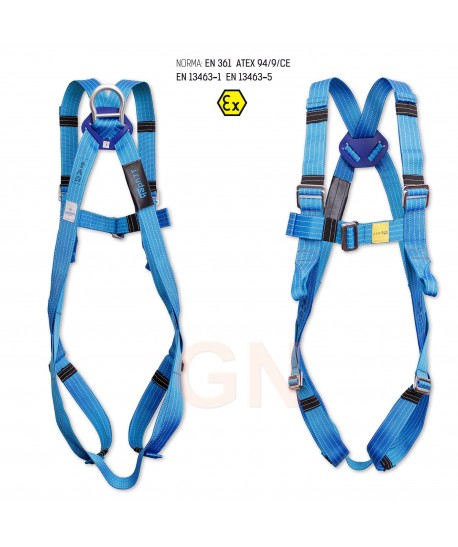 Arnés antiestático para zonas ATEX, con enganche dorsal y frontal