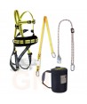 Kit de arnes con cinturón de posicionamiento y cuerdas.