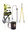 Kit de arnés con cinturón de posicionamiento y cuerdas.