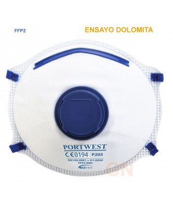 Mascarilla Dolomita con válvula y factor de protección FFP2