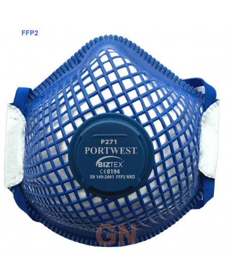 Mascarilla desechable dolomita con válvula tipo FFP2 NRD