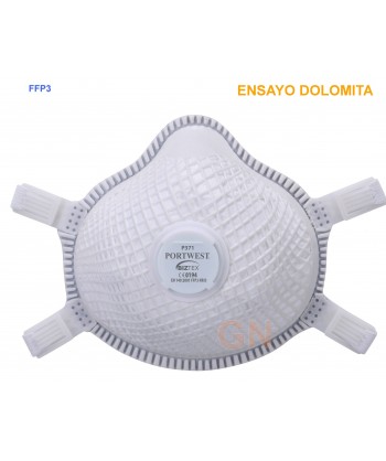 Mascarilla dolomita y ergonómica, con válvula tipo FFP3 NR D