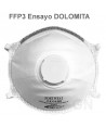 Mascarilla dolomita con válvula tipo FFP3 para polvos nocivos