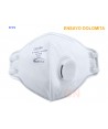 Mascarilla dolomita plegable y con válvula. Nivel de protección FFP3
