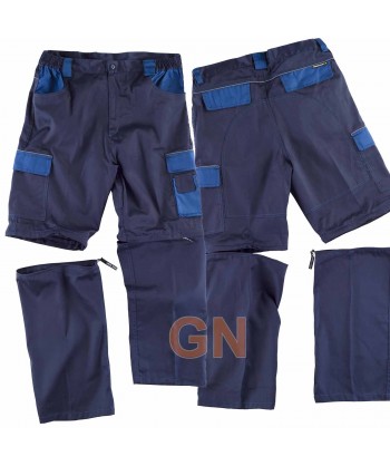 Pantalón desmontable con refuerzos y multibolsillos marino azulina