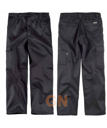 Pantalón multibolsillos con forro polar negro