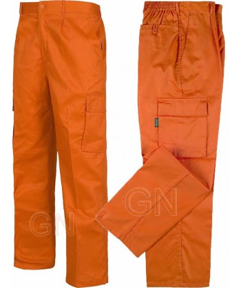 pantalón económico multibolsillos naranja