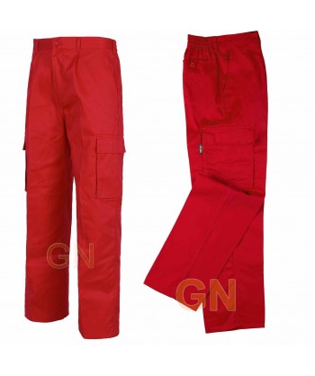 pantalón económico multibolsillos rojo