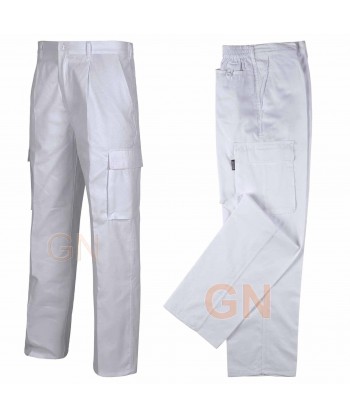 pantalón económico multibolsillos  blanco
