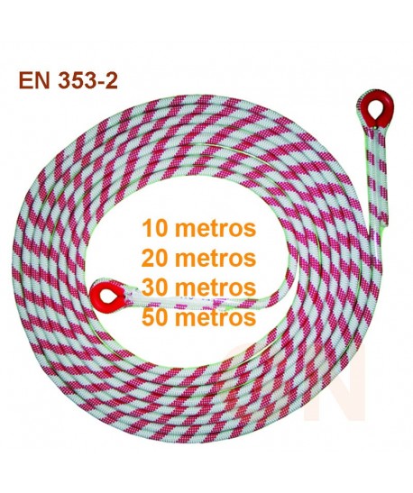 Cuerdas de línea de vida verticales de 12 mm Ø de 10, 20, 30,40 y 50