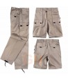 Pantalón multibolsillos y desmontable beige