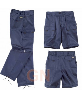 Pantalón multibolsillos y desmontable marino