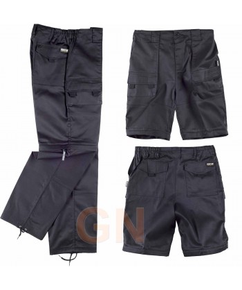 Pantalón multibolsillos y desmontable negro