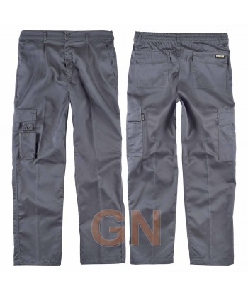 Pantalón multibolsillos triple costura muy fuertes gris