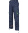 Pantalón multibolsillos con refuerzos azul marino y verde flúor