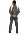 Pantalón multibolsillos con refuerzos gris y amarillo flúor