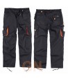 Pantalón multibolsillos con refuerzos negro y naranja flúor
