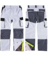 Pantalón bicolor con refuerzos en rodillas y culera blanco/gris