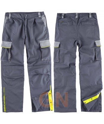 Pantalón bicolor con refuerzos en rodillas y culera gris oscuro/gris claro
