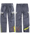 Pantalón bicolor con refuerzos en rodillas y culera gris oscuro/gris claro