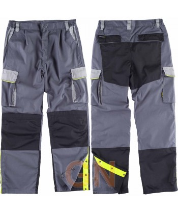 Pantalón bicolor con refuerzos en rodillas y culera gris oscuro/negro