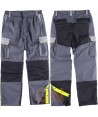 Pantalón bicolor con refuerzos en rodillas y culera gris oscuro/negro