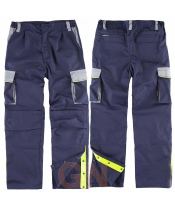 Pantalón bicolor con refuerzos en rodillas y culera marino/gris claro