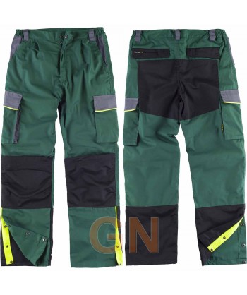 Pantalón bicolor con refuerzos en rodillas y culera verde/negro