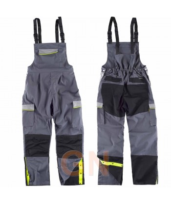 Pantalón peto bicolor con refuerzos en rodillas y culera gris negro