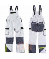 Pantalón peto bicolor con refuerzos en rodillas y culera blanco gris