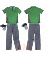 Conjunto para el verano de pantalón, polo y guantes gris verde