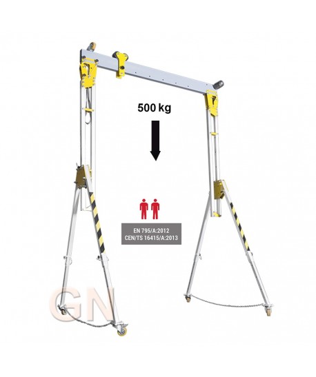 Pórtico para cargas de hasta 500 kg y un máximo de 2 usuarios