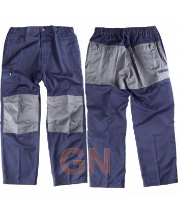 Pantalón multibolsillos combinado azul marino/gris