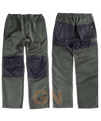 Pantalón multibolsillos combinado verde kaki/negro