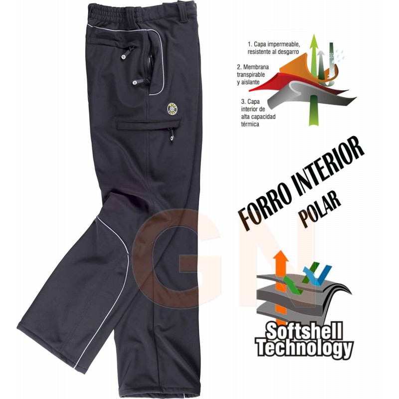 Pantalón softshell multibolsillos