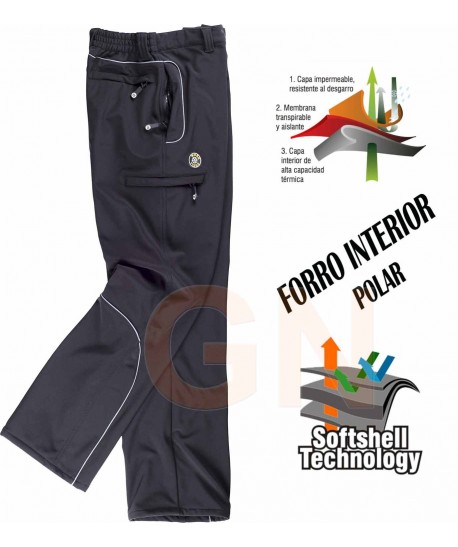 Pantalón softshell multibolsillos