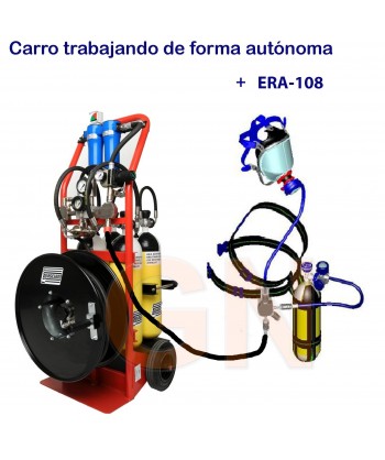Carro móvil para botellas de aire comprimido con etapa de filtrado y equipo ERA-108