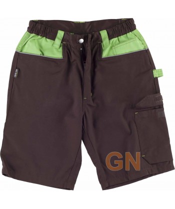 Pantalón bermuda con refuerzo en culera marrón/lima