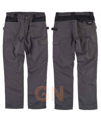 Pantalón con triples costuras y refuerzo en culera gris oscuro/negro