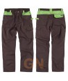 Pantalón con triples costuras y refuerzo en culera marrón/verde lima