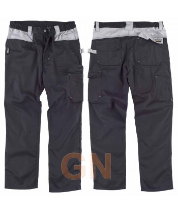 Pantalón con triples costuras y refuerzo en culera negro/gris