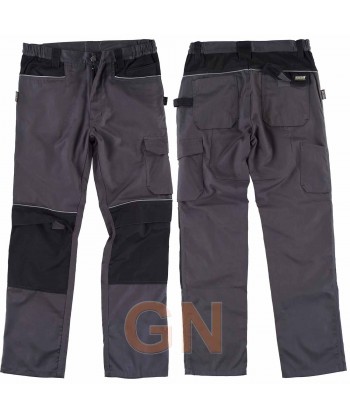 Pantalón multibolsillos con refuerzos en culera y rodillas muy fuerte gris oscuro/negro
