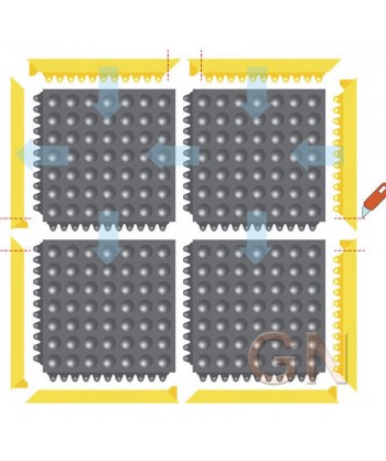 Alfombra modular de losetas de nitrilo para cargas pesadas para zonas secas
