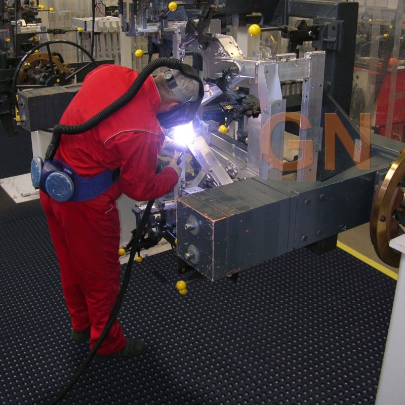 Alfombra modular de losetas, ignífuga, de nitrilo para cargas pesadas para zonas secas