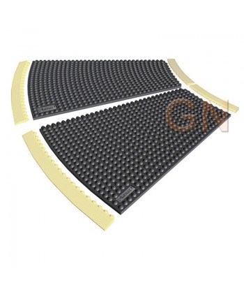 Alfombra modular curva exterior de losetas de nitrilo para cargas pesadas para zonas secas